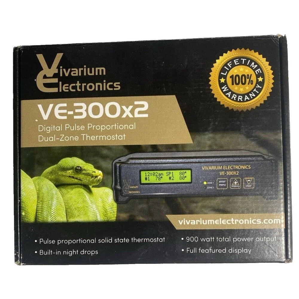Vivarium Electronics VE-300X2 Thermostat Reptile Basics Closed Box Never Used
